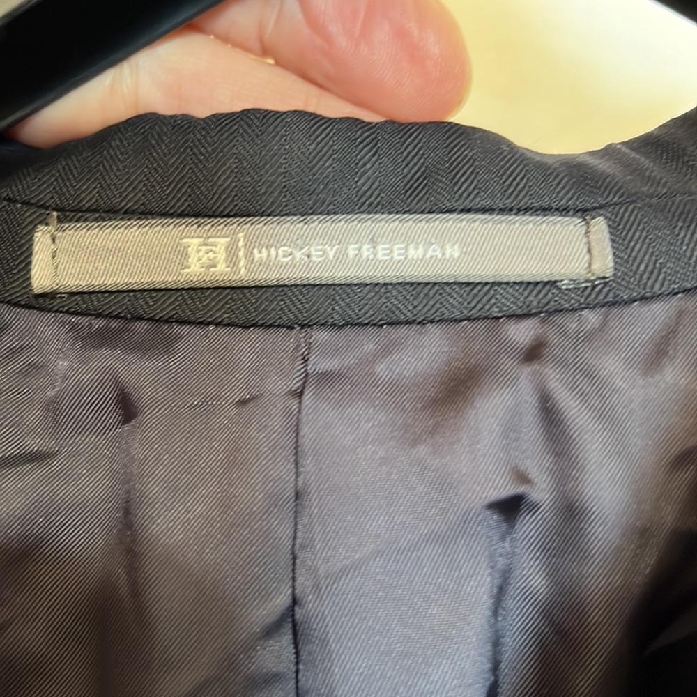 HICKEY FREEMAN Blazer/ suit jacket dark grey with pattern ( photo) excellent - Picture 10 of 13